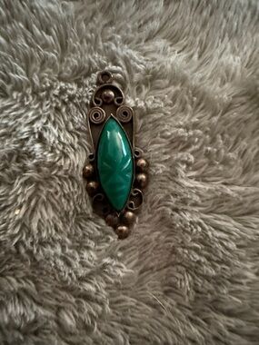 Green Marquise Stone Pendant Necklace - Women's Jewelry